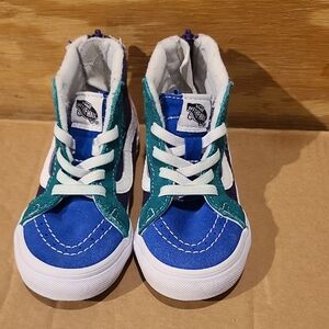 Kids Blue and Green High-Top Sneakers